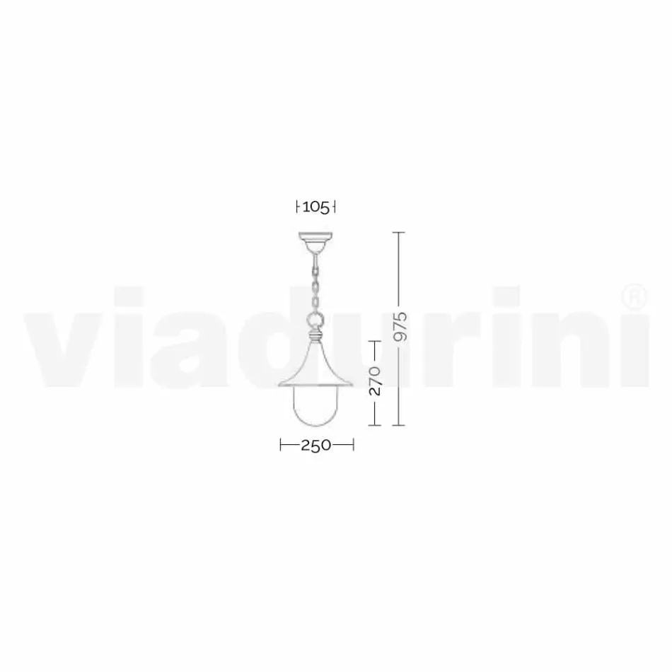 Llambë pezullimi në natyrë në alumin, e bërë në Itali, Anusca Viadurini