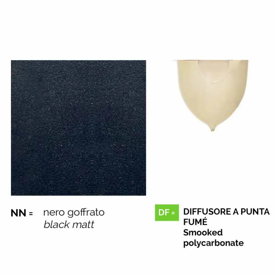 Llambë pezullimi në natyrë në alumin, e bërë në Itali, Anusca Viadurini