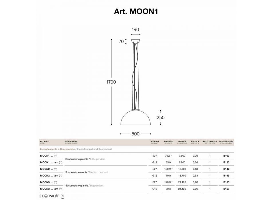 Llambë varëse çeliku i vogël Hëna Viadurini