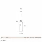 Llambë varëse katrore me 1 bronz të lehtë dhe xhami Aida Viadurini