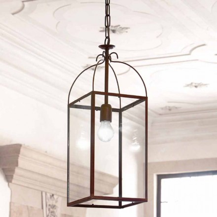 Llambë varëse katrore me 1 bronz të lehtë dhe xhami Aida Viadurini