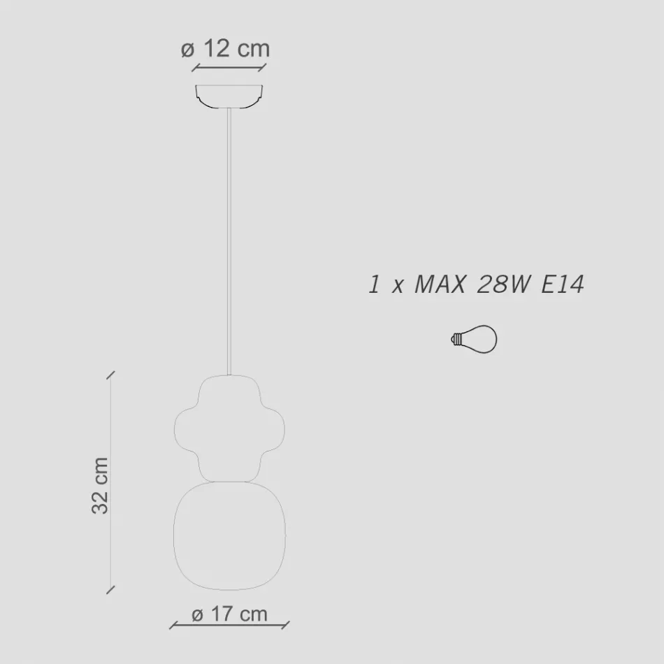 Llambë pezullimi E bërë nga qeramika dhe qelqi Prodhuar në Itali - Capocabana Viadurini