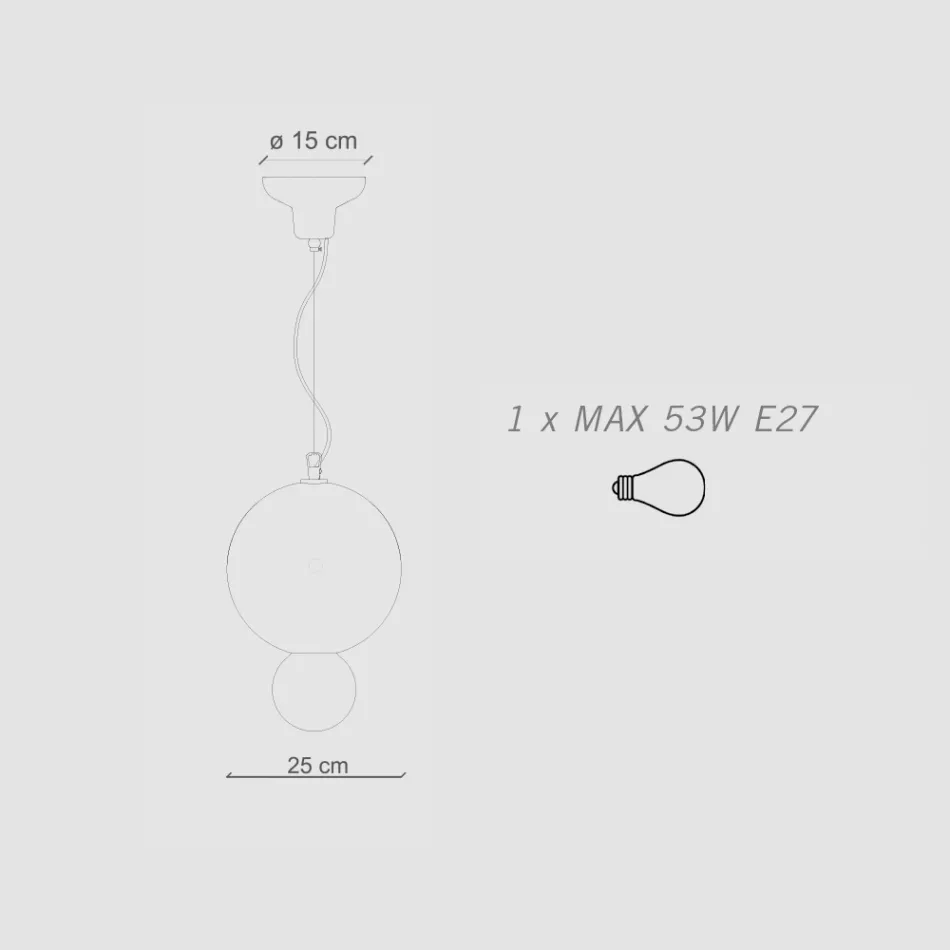 Llambë pezullimi e rrumbullakët qeramike Prodhuar në Itali - Bumbum Viadurini