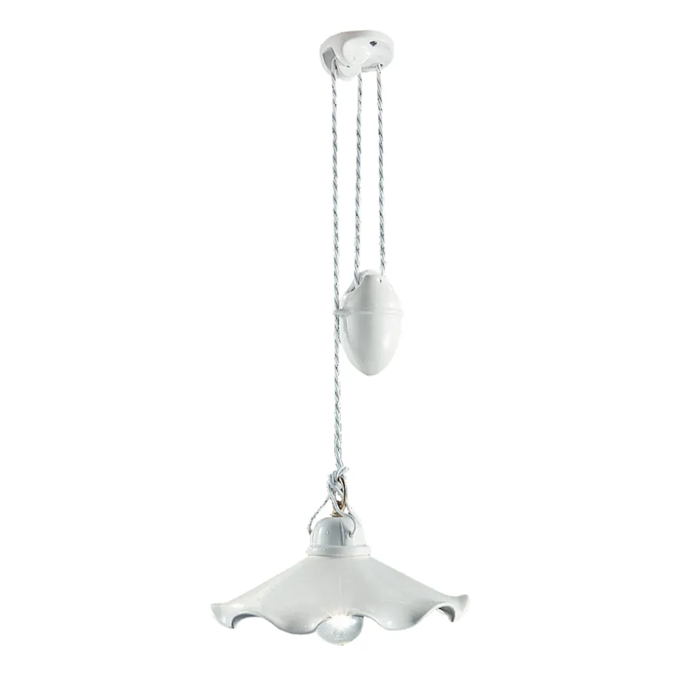 Llambë pezulluese lart-poshtë në qeramikë me onde me shkëlqim - Belluno Viadurini