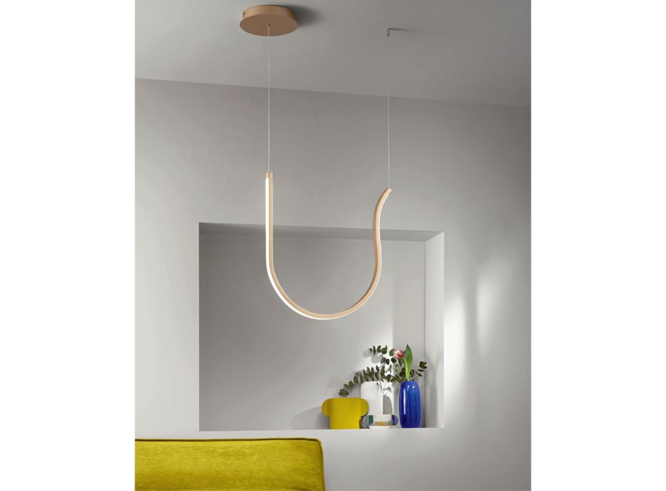 Llambë varëse e vetme me dritë LED në metal të lyer - Bredh Viadurini
