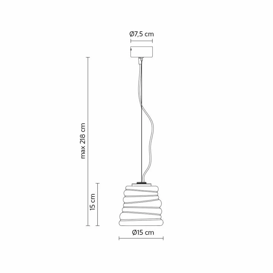 Llambë pezullimi e dhomës së ndenjes në xham të bardhë saten 3 dimensione - e butë Viadurini