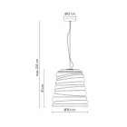 Llambë pezullimi e dhomës së ndenjes në xham të bardhë saten 3 dimensione - e butë Viadurini