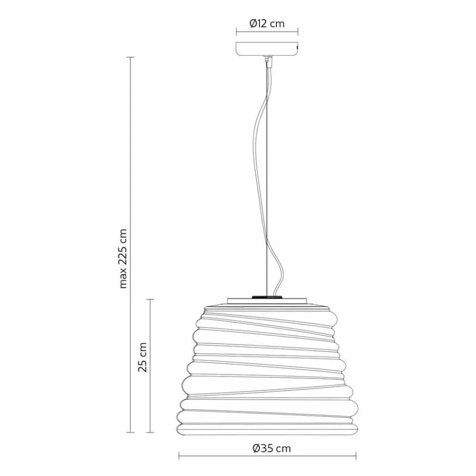 Llambë pezullimi e dhomës së ndenjes në xham të bardhë saten 3 dimensione - e butë Viadurini