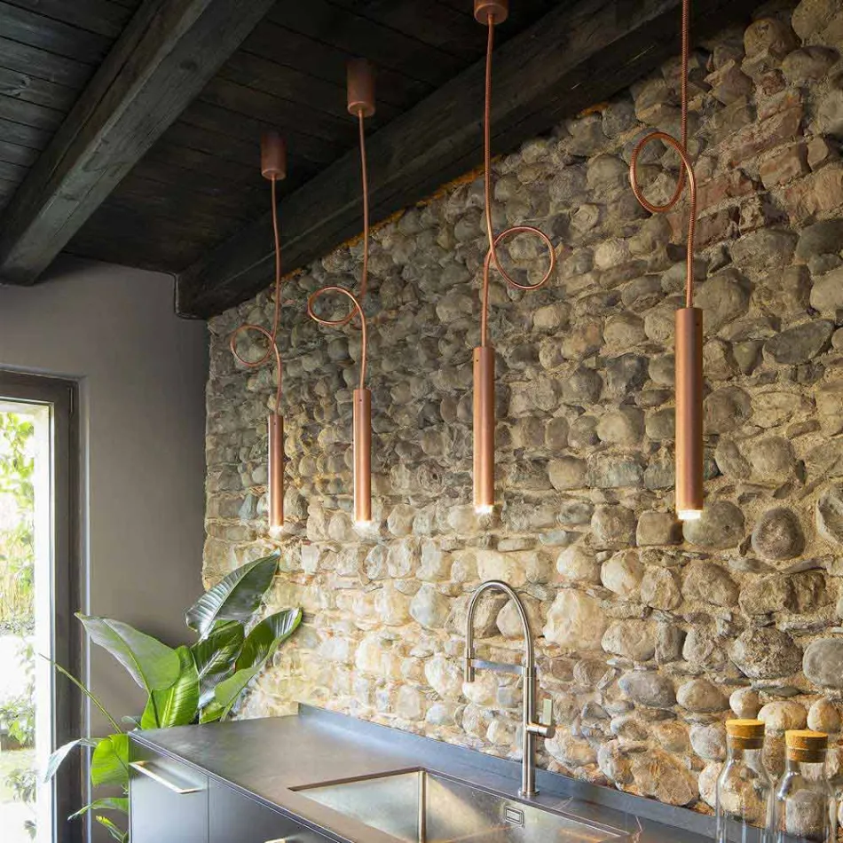 Llambë moderne për pezullim tubash me kabllo fleksibël - Tubò Aldo Bernardi Viadurini