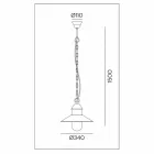 Llambë pezullimi e cilësisë së mirë në tunxh dhe bakër me zinxhir - Borgo nga Il Fanale Viadurini