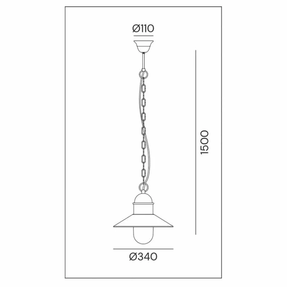 Llambë pezullimi e cilësisë së mirë në tunxh dhe bakër me zinxhir - Borgo nga Il Fanale Viadurini