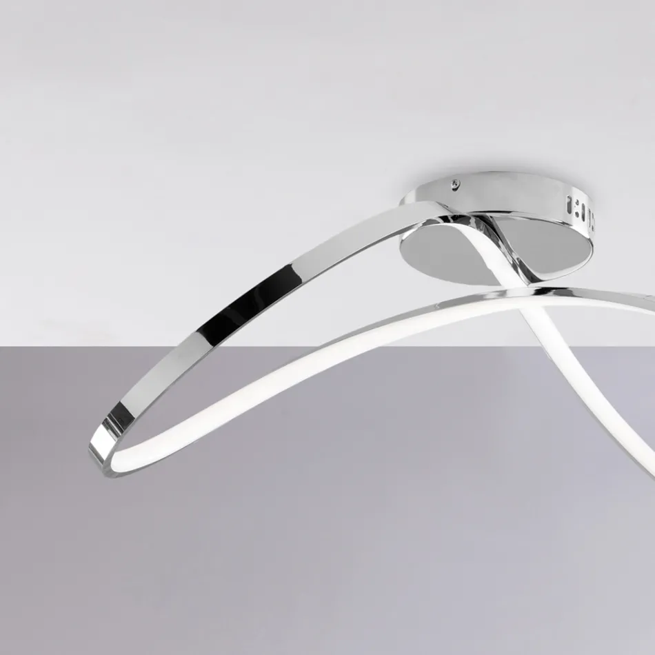 Llambë qelqi dhe metali e punuar me dorë, ideale për dhomat e ndenjes dhe dhomat e gjumit – Apollo Viadurini