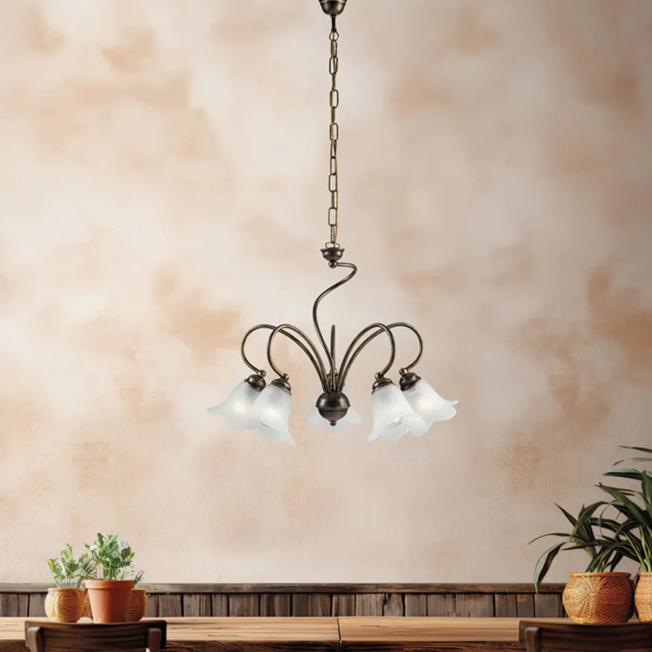 Llambë qelqi dhe metali e punuar me dorë për hapësira të rafinuara – Cometa Viadurini