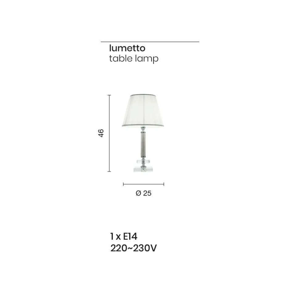 Llamba mbështetëse klasike në metal, kristal dhe abazhur ari - Similo Viadurini