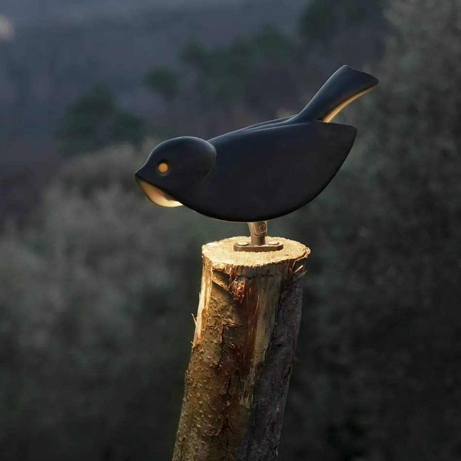 Llambë tavoline në Majolica Toskan të Emaluar Prodhuar në Itali - Uccellino Viadurini