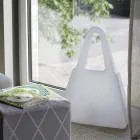 Llambë tavoline në plastikë të bardhë të dizajnit modern për ambiente të brendshme - Borsastar Viadurini