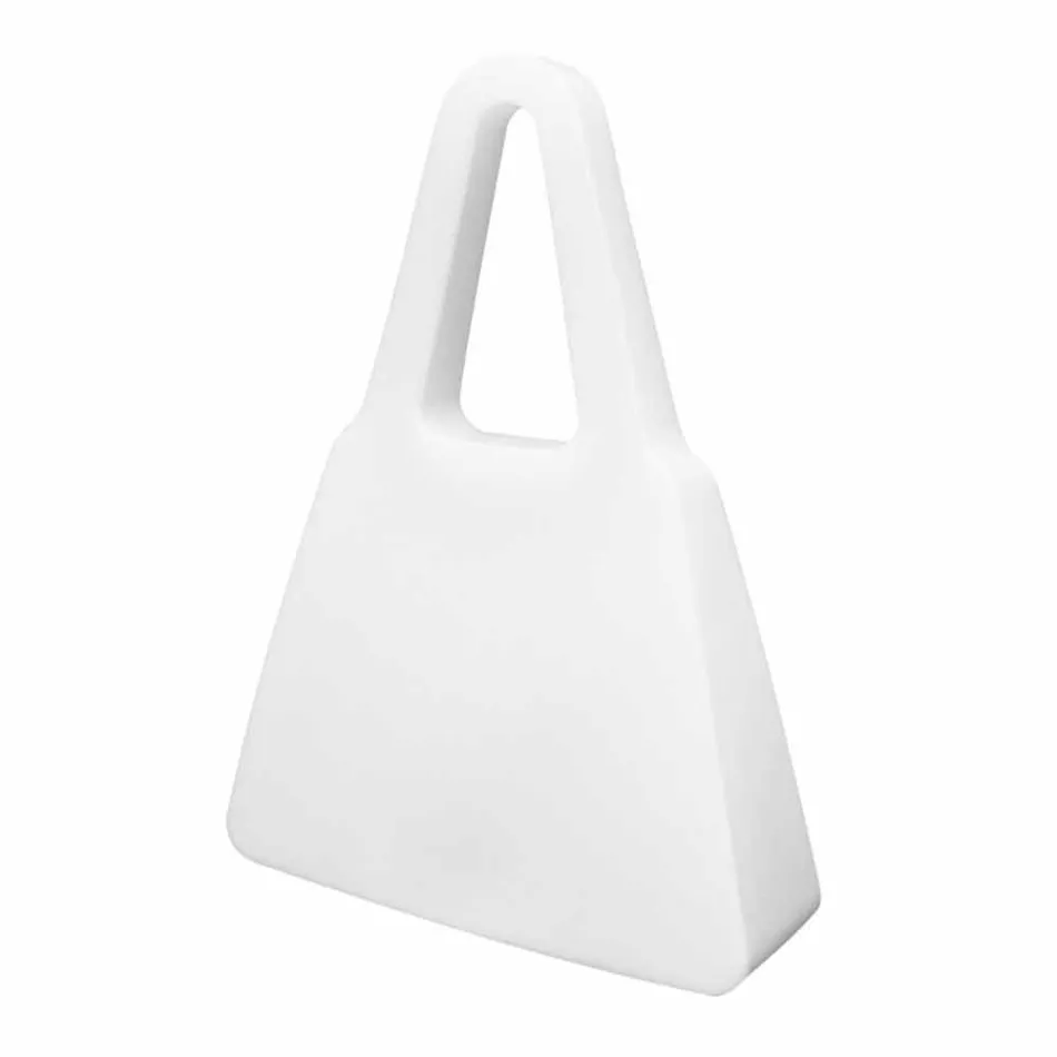 Llambë tavoline në plastikë të bardhë të dizajnit modern për ambiente të brendshme - Borsastar Viadurini