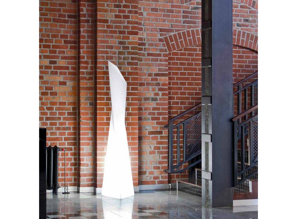 Llambë në natyrë Prisma Slide Manhattan e bardhë shkëlqyese e prodhuar në Itali Viadurini