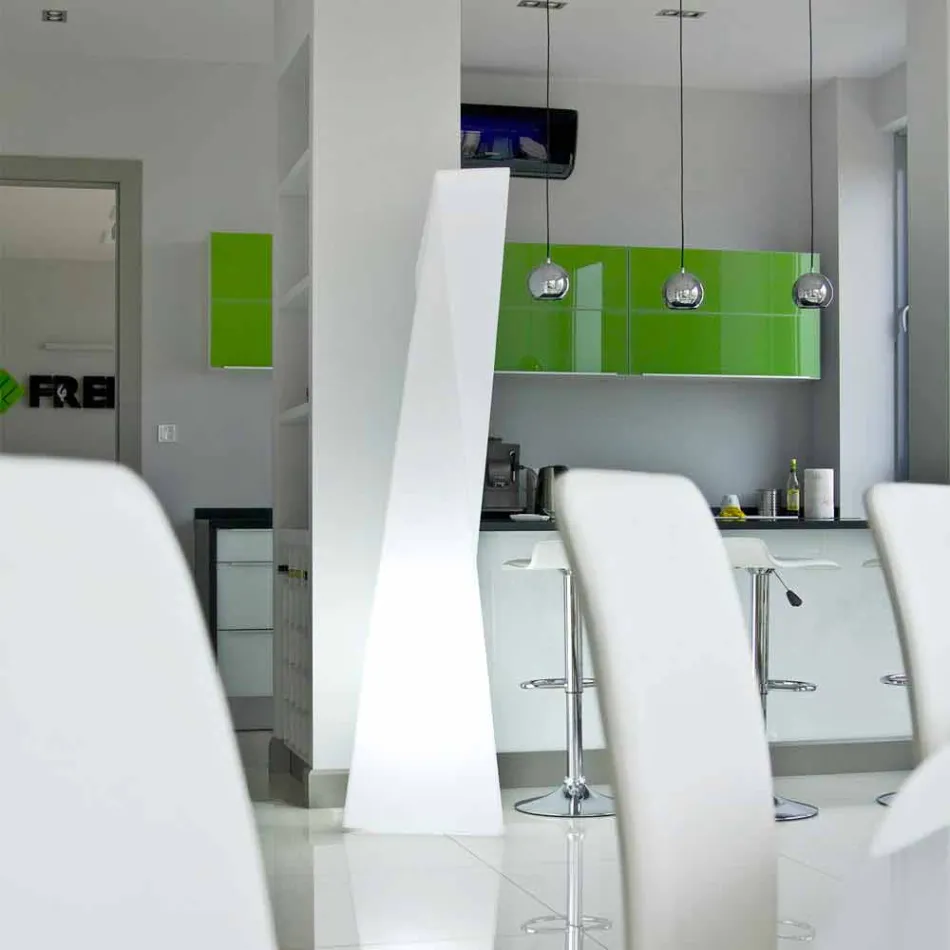 Llambë në natyrë Prisma Slide Manhattan e bardhë shkëlqyese e prodhuar në Itali Viadurini