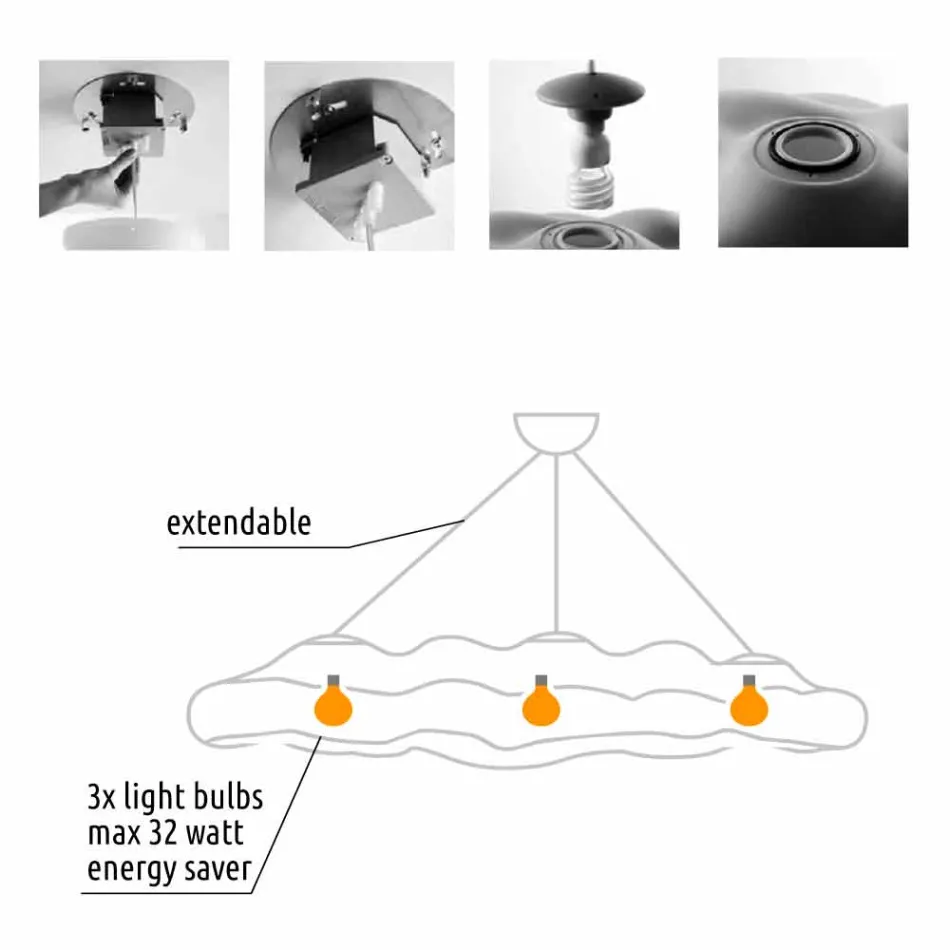 Llambë pezullimi e dizajnit në natyrë në polietileni - Nefos nga Myyour Viadurini