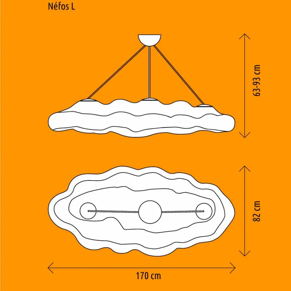 Llambë pezullimi e dizajnit në natyrë në polietileni - Nefos nga Myyour Viadurini