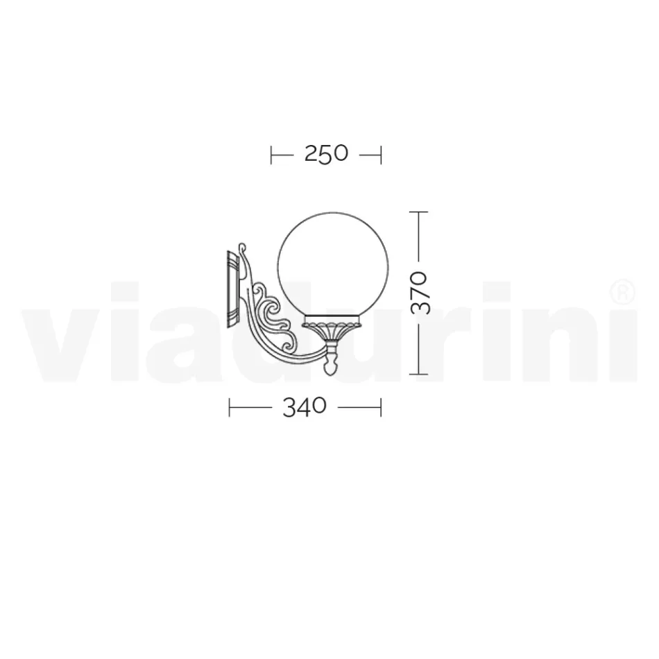 Llambë e jashtme në alumin me sferë akrilike opal - Trovaanthracite Viadurini