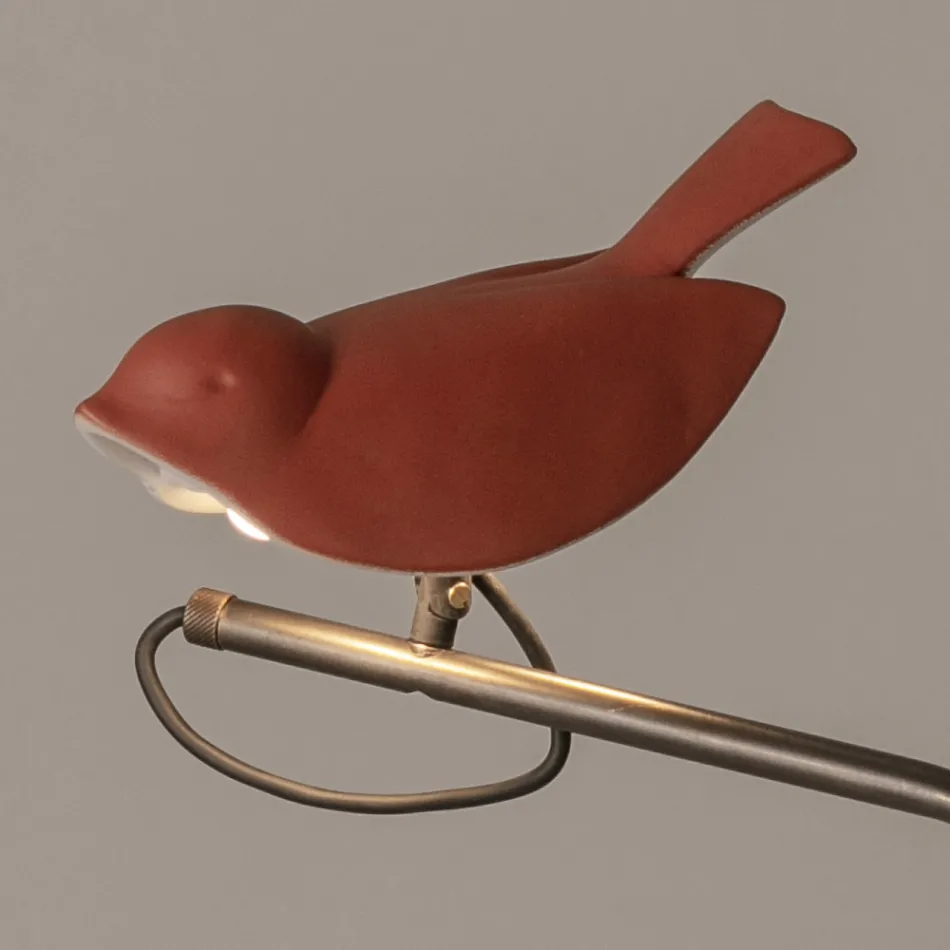 Llambë për natyrë në Majolica toskane të smaltuar Prodhuar në Itali - Uccellino Viadurini