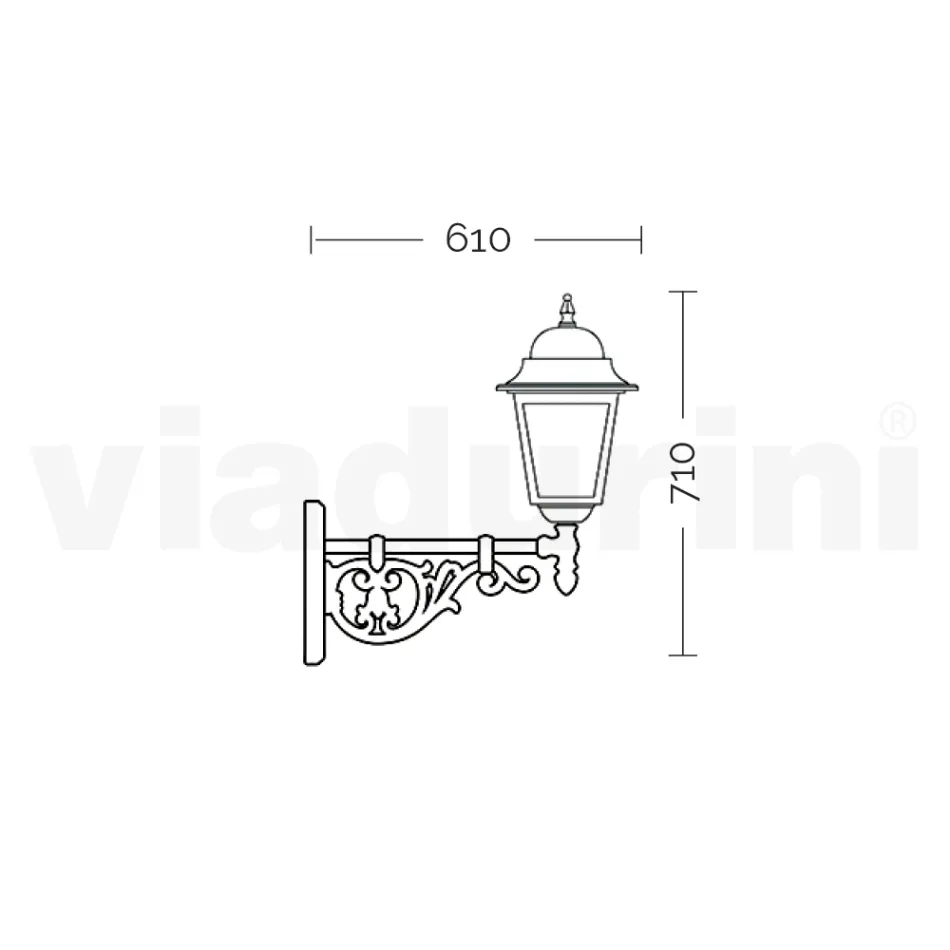 Llamba e jashtme në xhami dhe alumini në 5 dekorime të ndryshme - Alkimist Viadurini