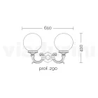 Llambë Kopshti me 2 Drita Akrilike dhe Strukturë Alumini - Trovanero Viadurini