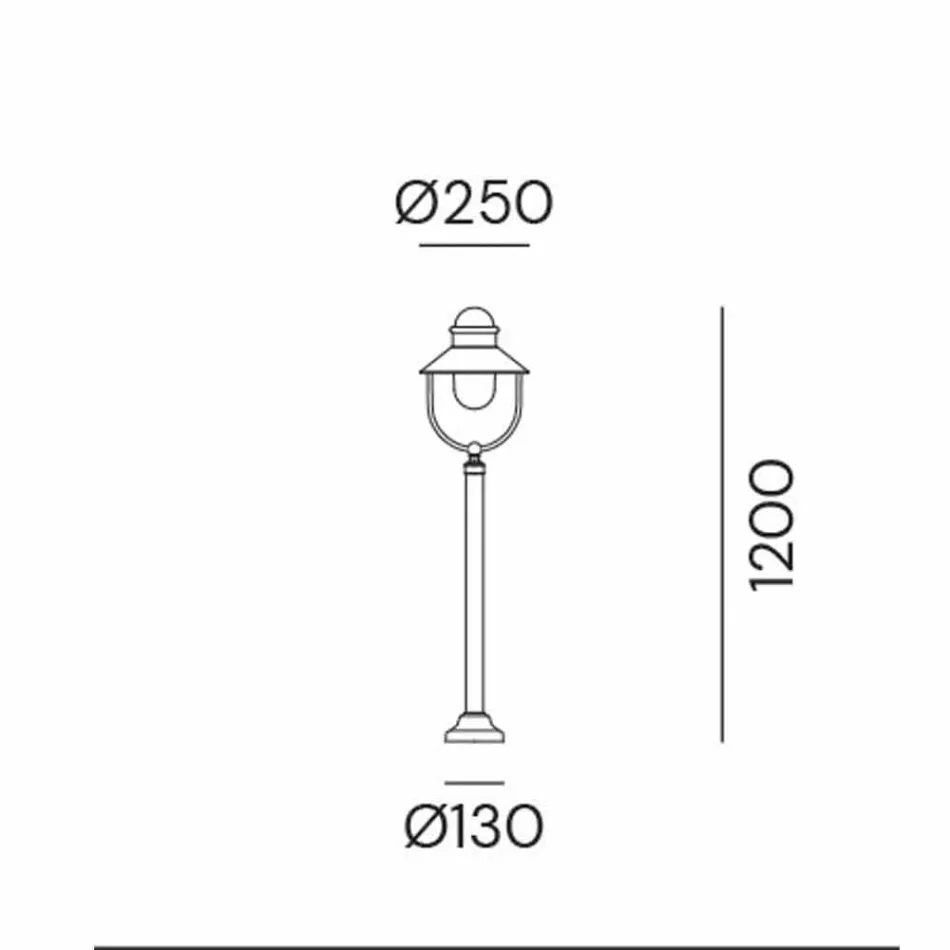 Garden Lamp Lamppost Vintage tunxh dhe bakër 3 Madhësitë - Borgo nga Il Fanale Viadurini