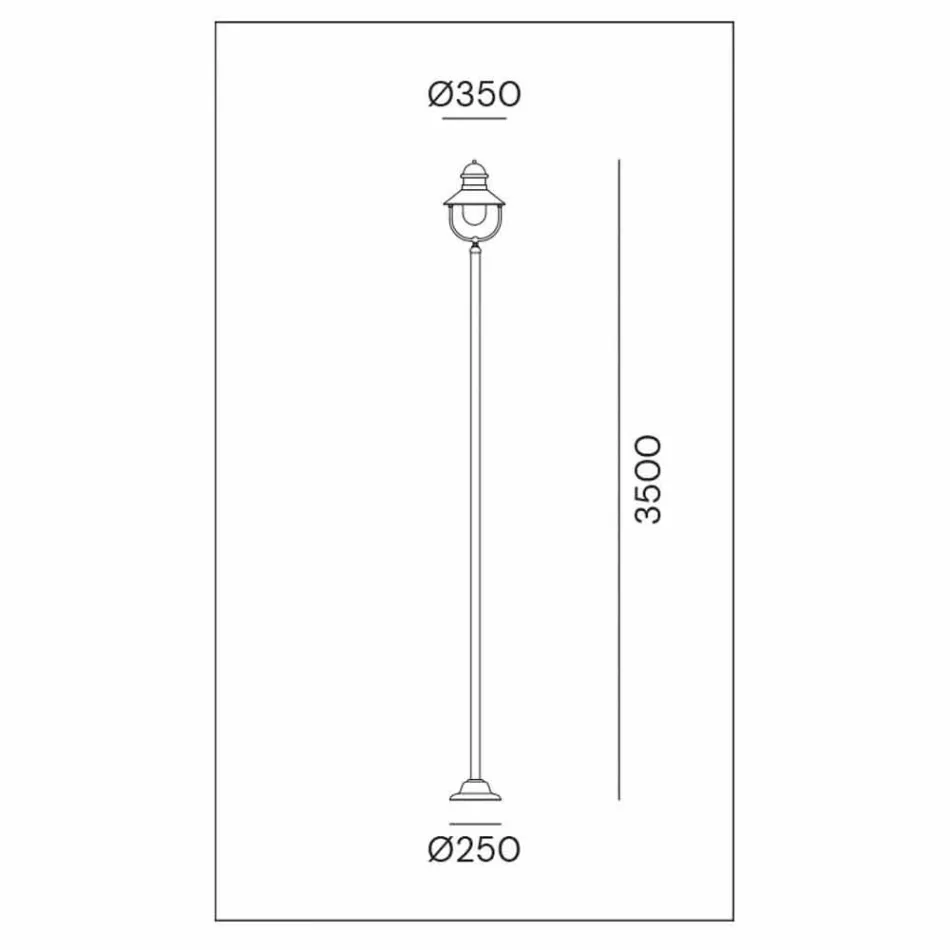 Garden Lamp Lamppost Vintage tunxh dhe bakër 3 Madhësitë - Borgo nga Il Fanale Viadurini