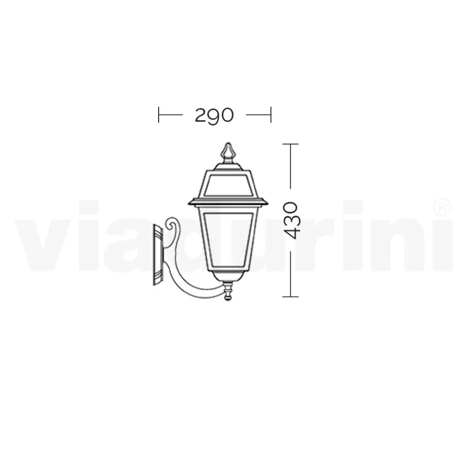 Llambë muri për natyrë nga alumini i derdhur dhe qelqi Prodhuar në Itali - Elric Viadurini
