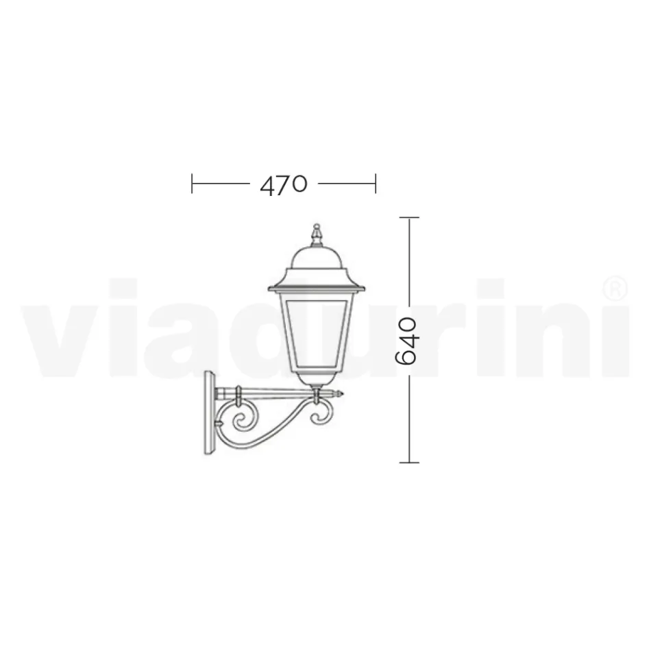 Llamba muri e jashtme në alumin dhe xham transparent - Alkimist Viadurini
