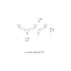 Llamba muri me 2 drita në xham Venecias të punuar me dorë - Ismail Viadurini