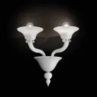 Llamba muri me 2 drita në xham Venecias të punuar me dorë - Ismail Viadurini