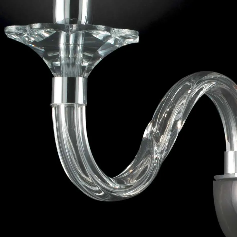 Llambë muri dy dritë në gotë dhe kristal Ivy, e bërë në Itali Viadurini