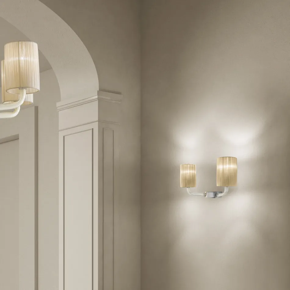 Llambë muri qelqi veneciane e punuar me dorë e prodhuar në Itali - Graham Viadurini