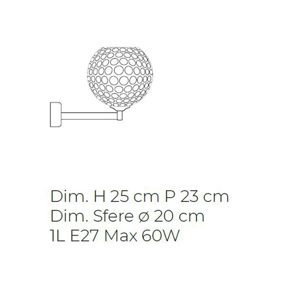 Llambë muri artizanale në xhami veneciane - Bolle Balloton Viadurini