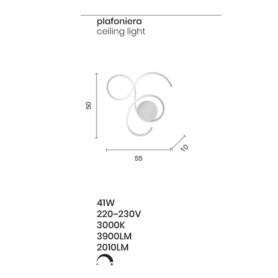 Llambë muri me LED në Dizajn Modern Metal të Pikturuar - Trella Viadurini