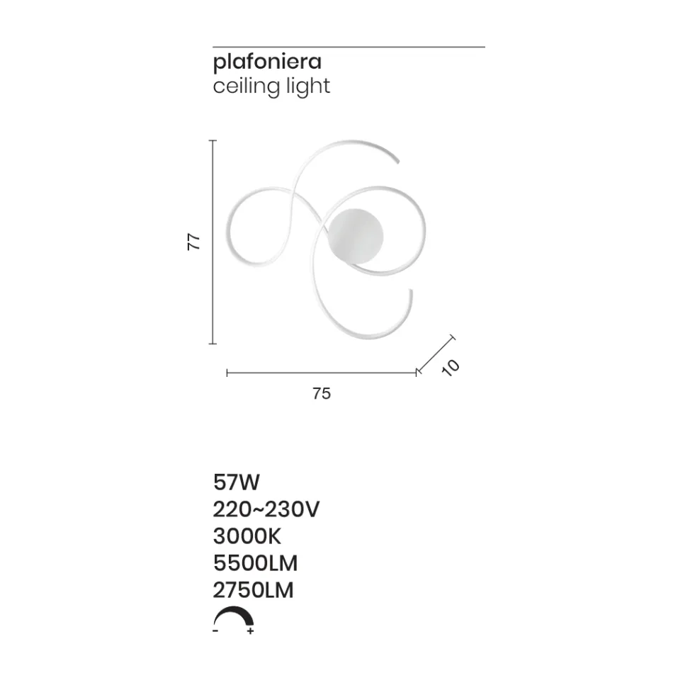 Llambë muri me LED në Dizajn Modern Metal të Pikturuar - Trella Viadurini