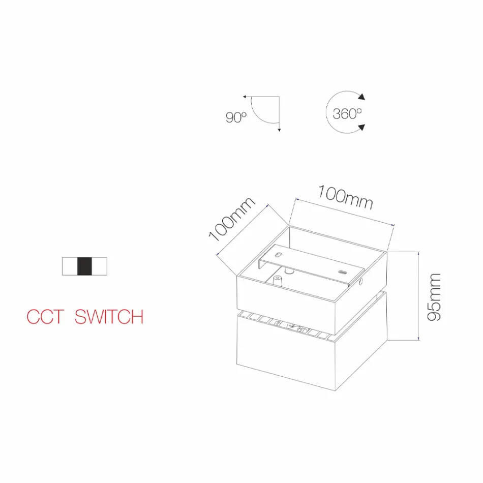Llambë muri dekorative Led 14W në alumin e bardhë ose të zezë - Vernon Viadurini