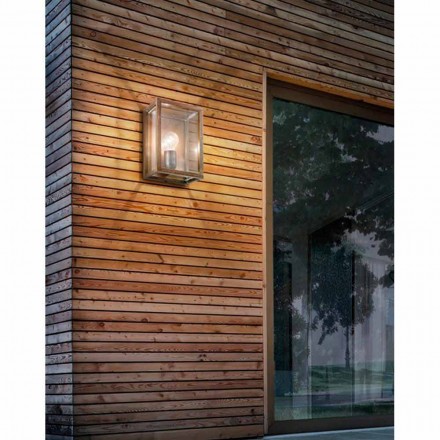 nga llamba e murit të madh në bronz dhe panel qelqi Il Fanale Viadurini