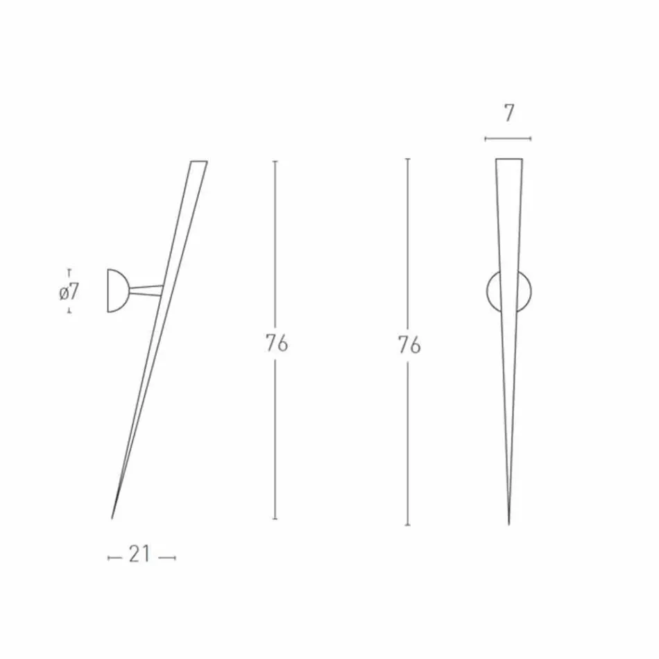 Llambë muri në metal të lyer me LED të integruar të prodhuar në Itali - Froni Viadurini