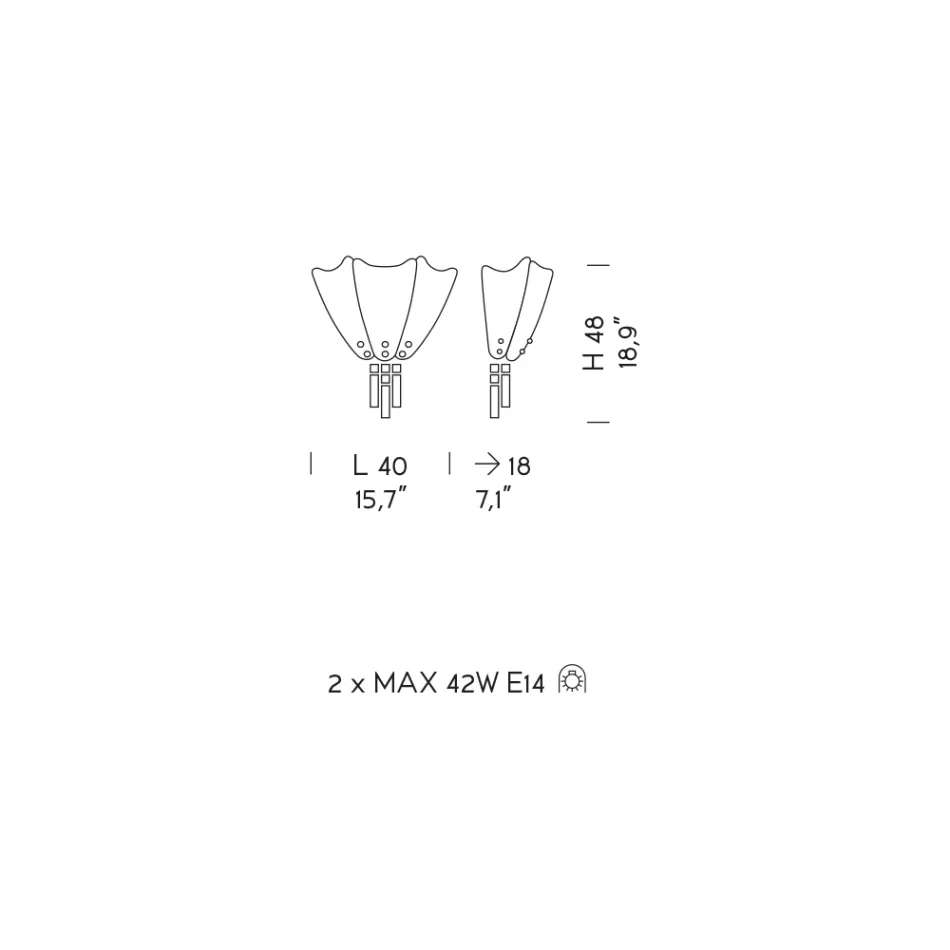 Llambë muri qelqi Venecias ngjyrë qelibar Prodhuar në Itali - Fabiana Viadurini