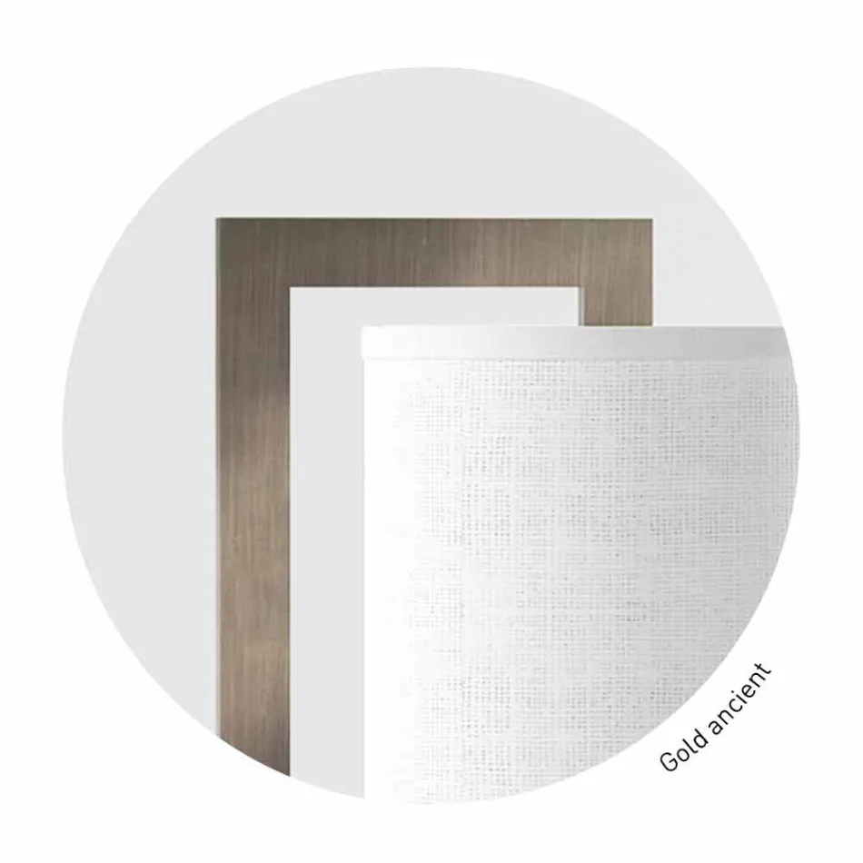 Llambë moderne muri metalike me abazhur prej liri prodhuar në Itali - Bali Viadurini