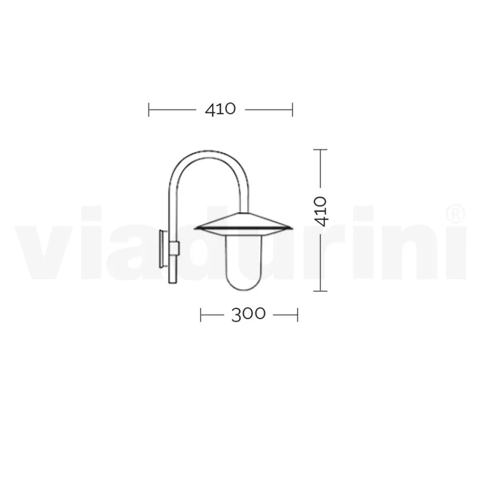 Llambë muri për ambiente të jashtme në ngjyrë gri alumini Prodhuar në Itali - Belen Viadurini