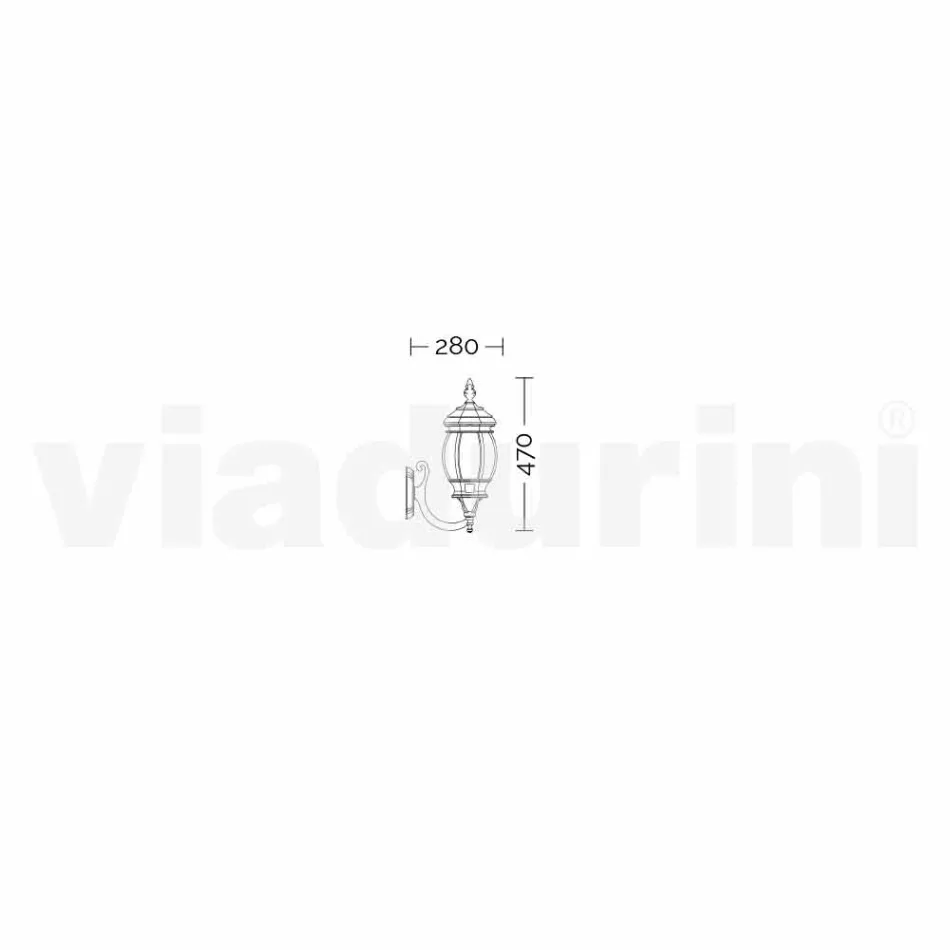 Llambë muri në natyrë në alumin, prodhuar në Itali, Anika Viadurini