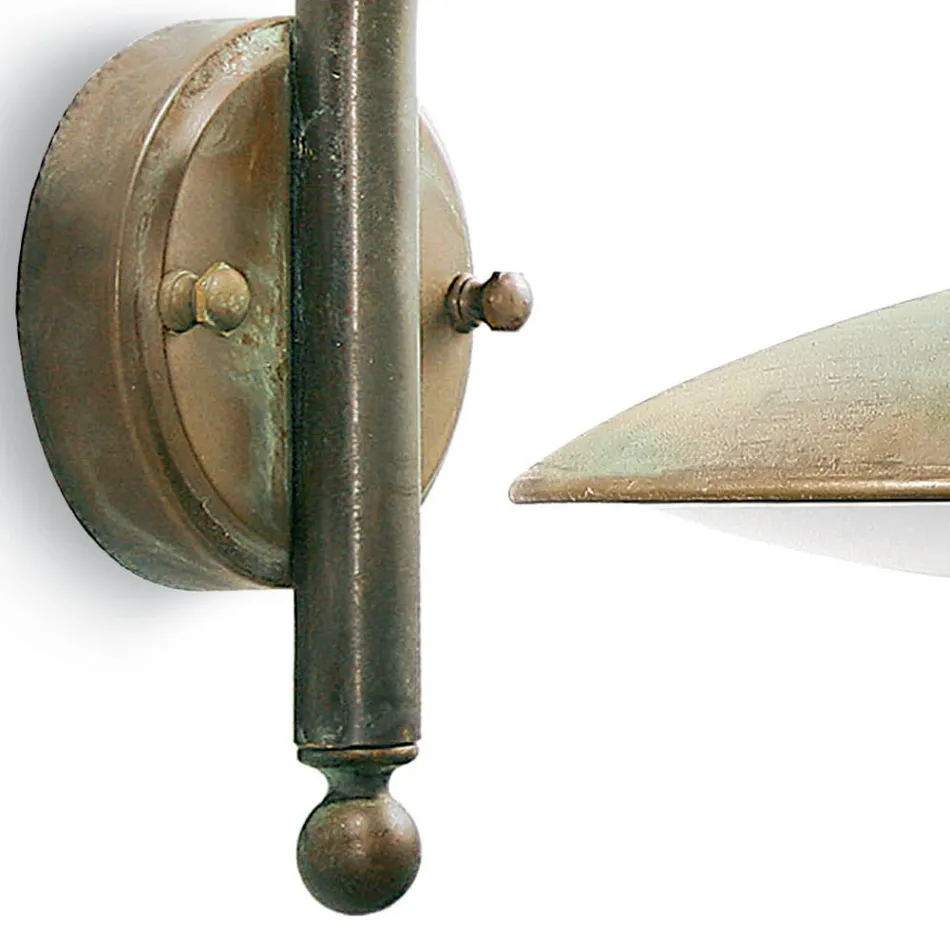 Llambë muri për jashtë prej bronzi dhe qelqi transparent - Dragon Viadurini