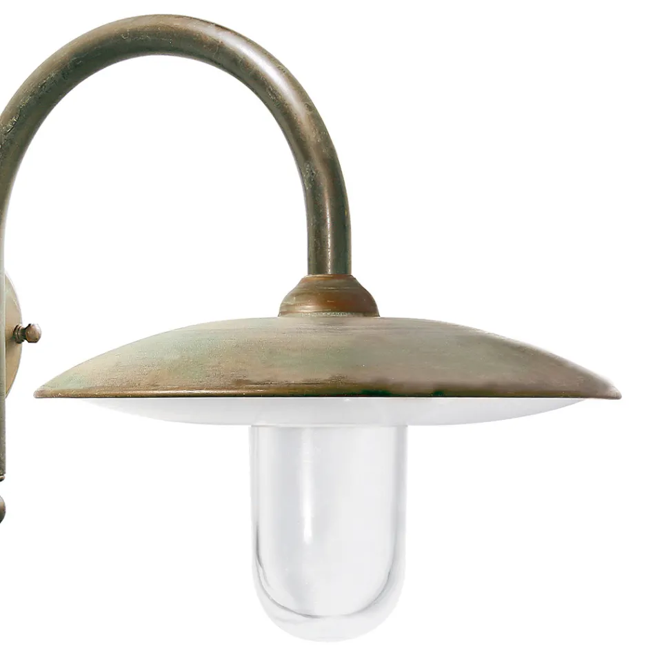 Llambë muri për jashtë prej bronzi dhe qelqi transparent - Dragon Viadurini