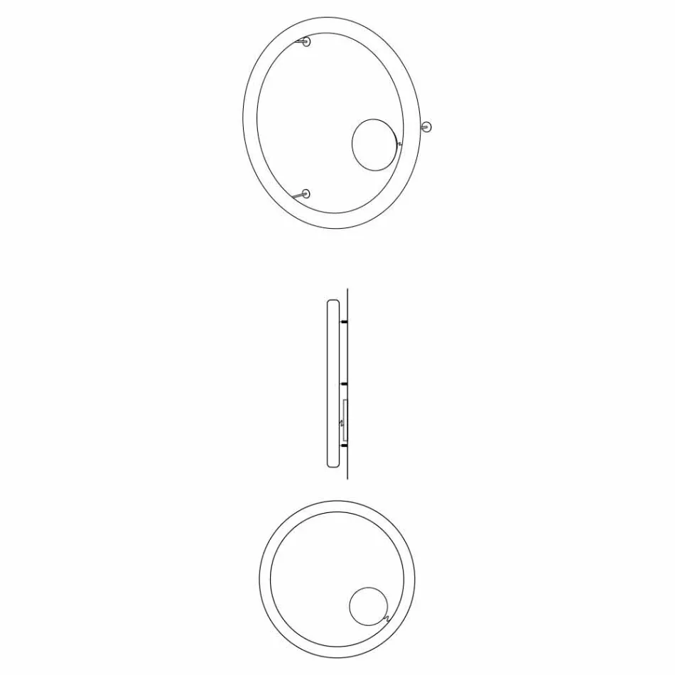 Llambë moderne muri e rrumbullakët në polietileni prodhuar në Itali - Slide Giotto Viadurini
